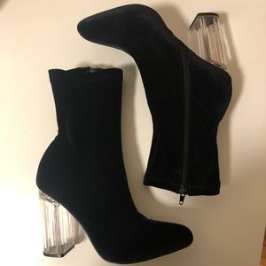 Clear heeled boots